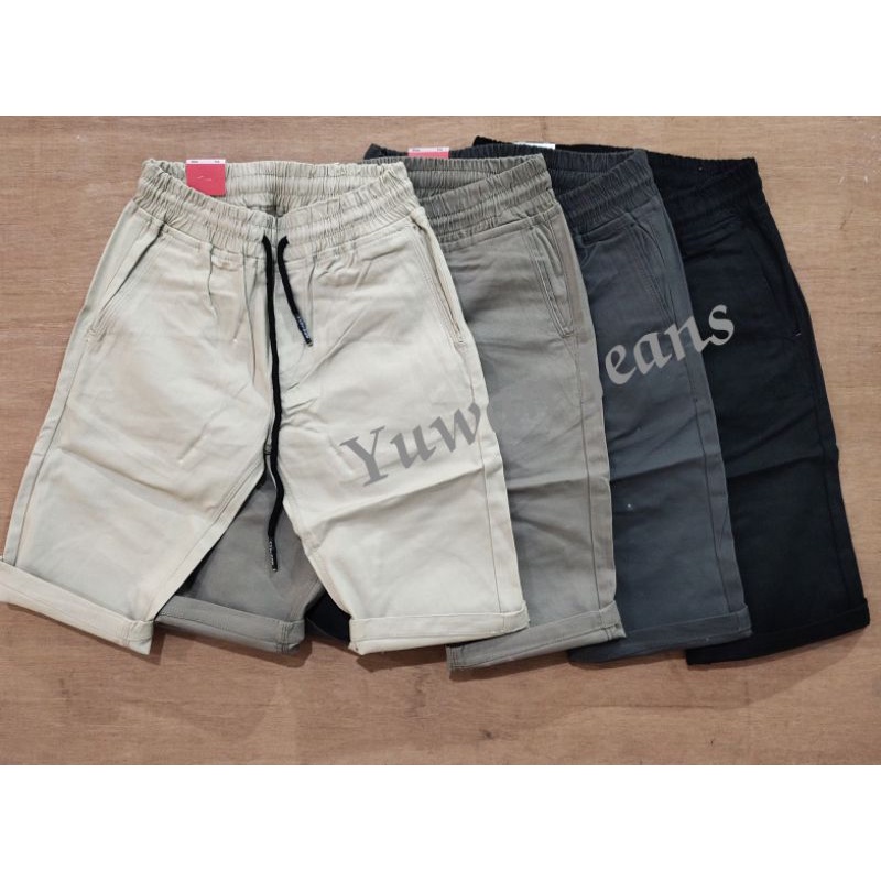 Celana pendek Chino Rip HUGO GOLD ORIGINAL Slimfit // Celana pendek santai pria bahan tebal stretch