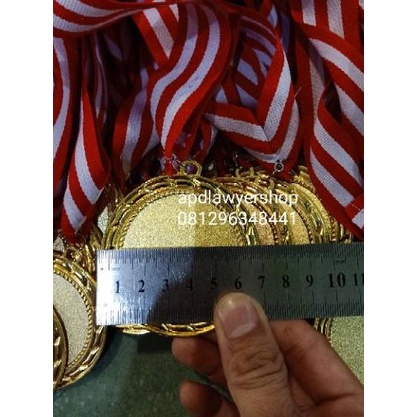 Medali Logam Besi Mendali Medali Emas Perak Perunggu Satuan plus Tali Medali dan Ring Polos ✓