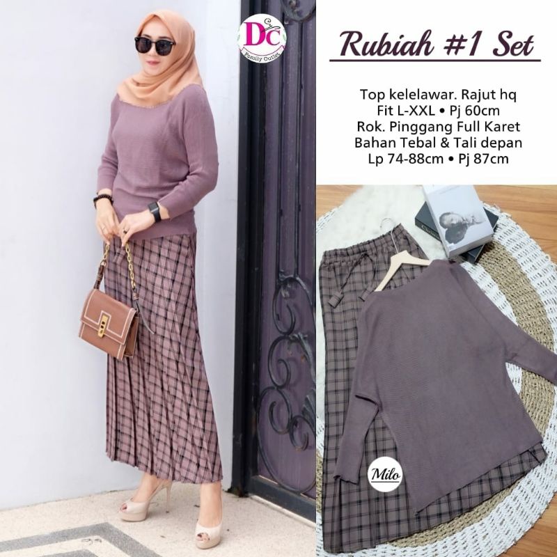 Rubiah Set Knit Rajut setelan Rok