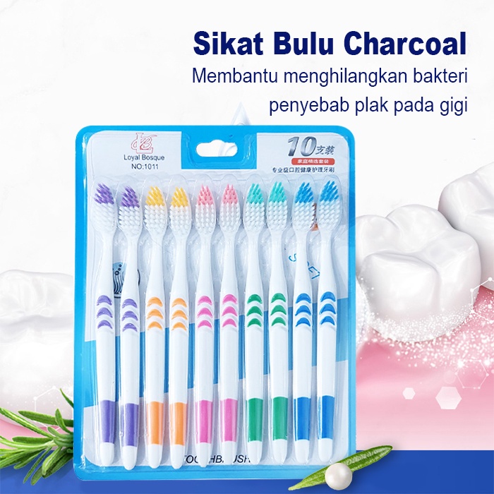 [PAKET HEMAT] Sikat Gigi Set Dewasa 10pcs in 1 Double Care Sensitive Soft-Sweet Bee Deep Clean Tootbrush Anti Rontok Anti Iritasi Peralatan Mandi Perawatan Mulut Import - YS-4 - 88_Blanket Store