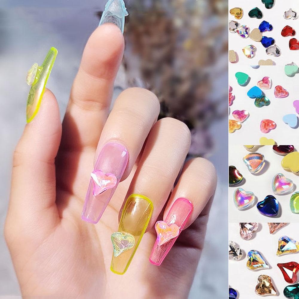 AUGUSTINA Agustina Ikatan Simpul Nail Art Dekorasi Pesona Flash Mutiara Cinta Bengkok Peach Hati DIY Ornamen