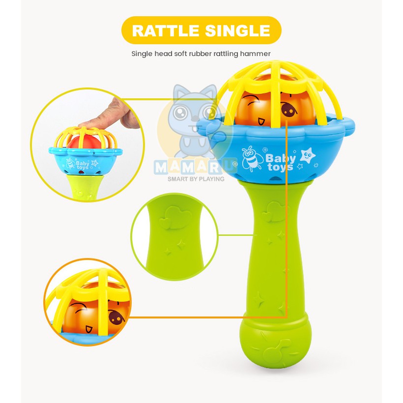 DUMMBLE | Teether Rattle Stick / Mainan Gigitan Bayi Mainan Kerincingan Bayi / BPA FREE