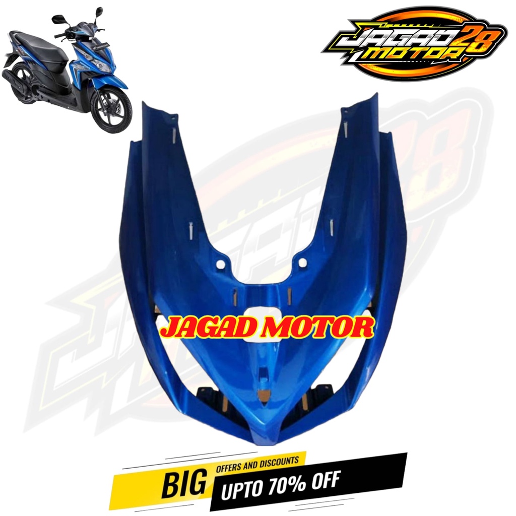 Cover Front Panel Tameng Lampu Depan Vario Techno Karbu 110 Lama Biru / Tameng Body Depan Honda Vario Techno 110 Lama Old Karbu Biru