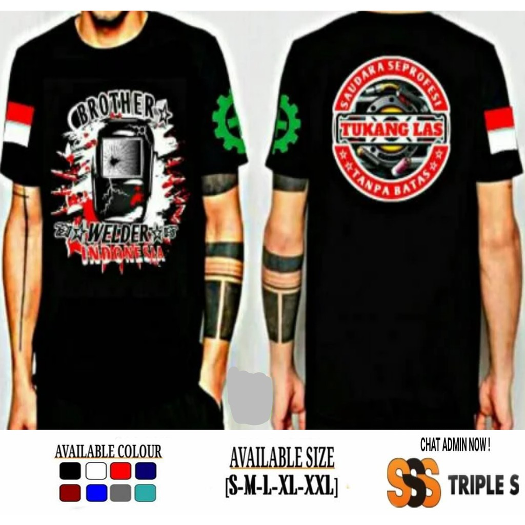 KAOS TUKANG LAS BROTHER WELDER INDONESIA KAOS PROFESI PRIA KEREN