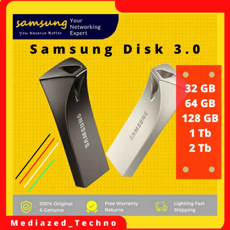 [ 100% ORI ] Samsung Flashdisk USB DISK 3.0 Flashdrive 32 Gb/64Gb/128Gb/1 Tb/2Tb