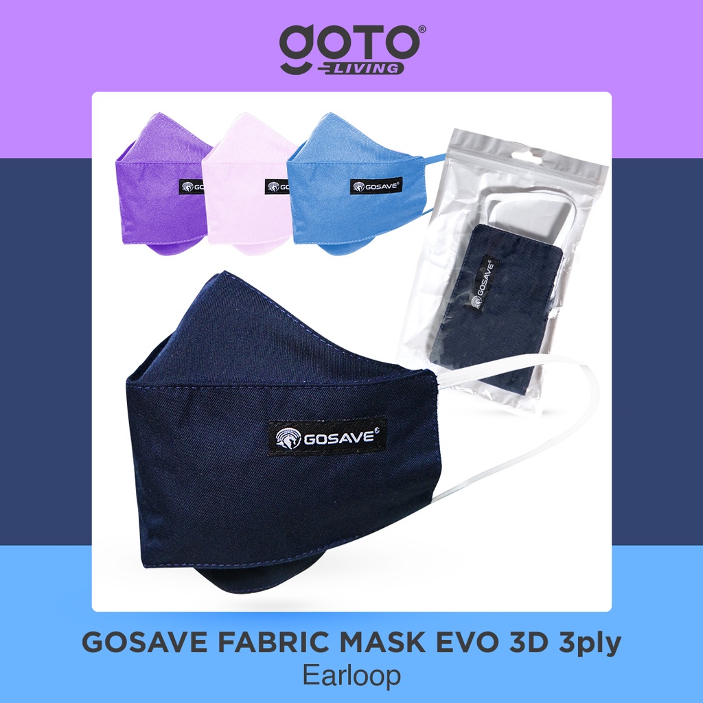 Gosave Evo Masker Kain KF 94 3Ply Non Medis Mask Earloop 3 Ply KF94