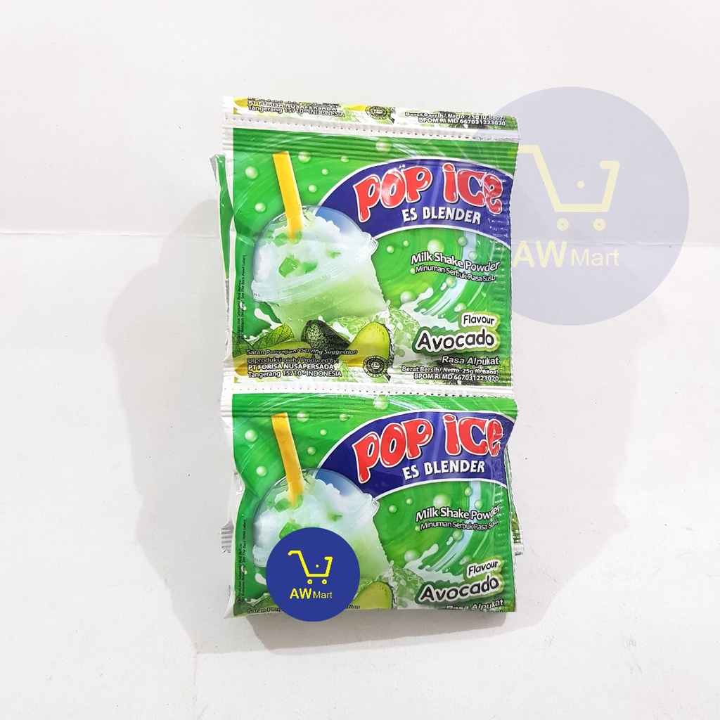 POP ICE RENCENG (25 GRAM X 10'S - CHOCOLATE/STRAWBERRY/CHOCO MALT/MANGGA/MELON