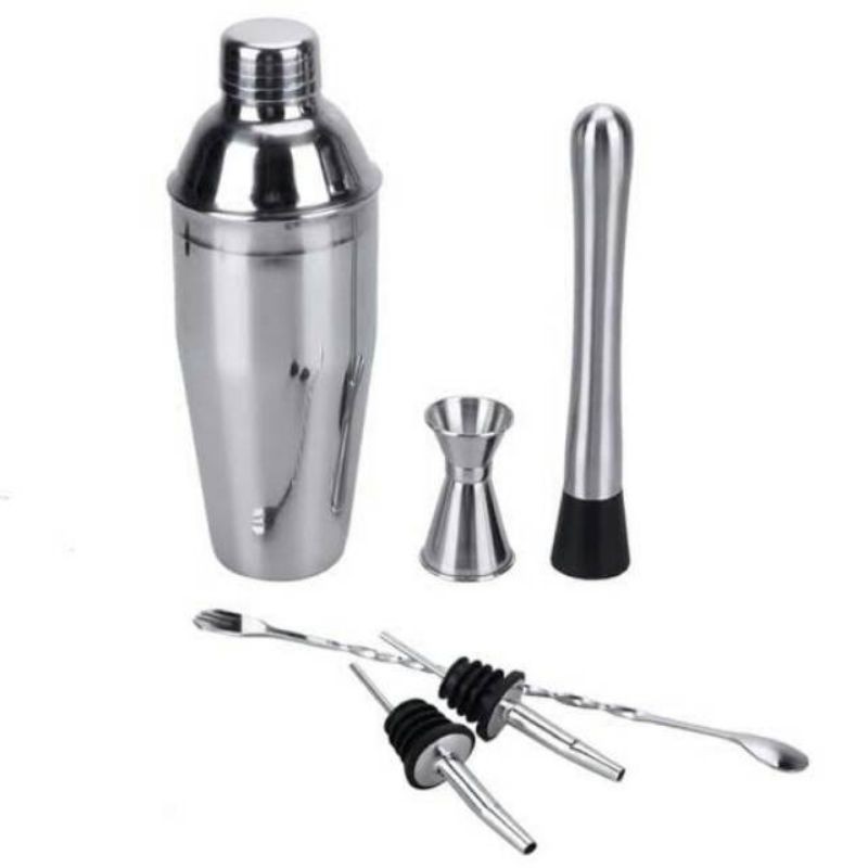 6 IN 1 BARTENDER BAR SET COCKTAIL SHAKER 750 ml / MILK SHAKER / PENGOCOK MINUMAN