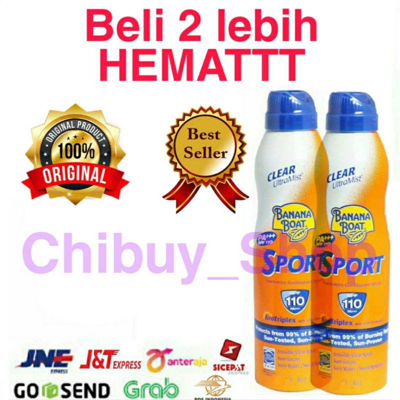 Banana Boat Spray 110 SPF x 2pcs / PROMO1212/ Banana Boat Sport / Sunblock Banana Boat ORI