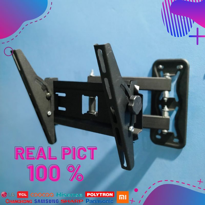 Bracket Tv Led 32 24 40 42 43 Braket Lcd led plasma Gantungan TV 19 - 43 Inch Adjustable Wall Breket 6 arah