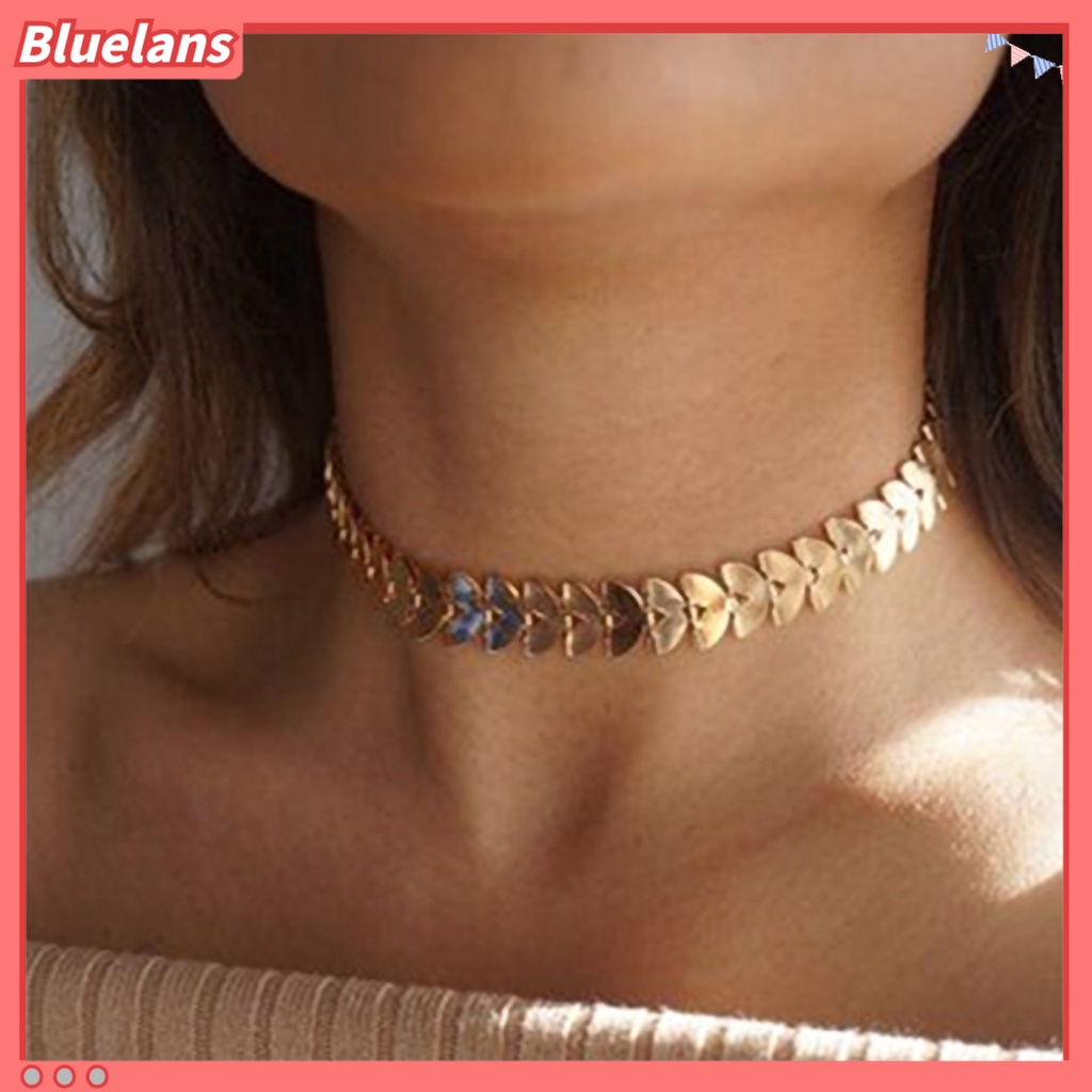 Bluelans Choker Leaf Design Collar Chain Alloy Punk Women Choker Necklace Jewelry