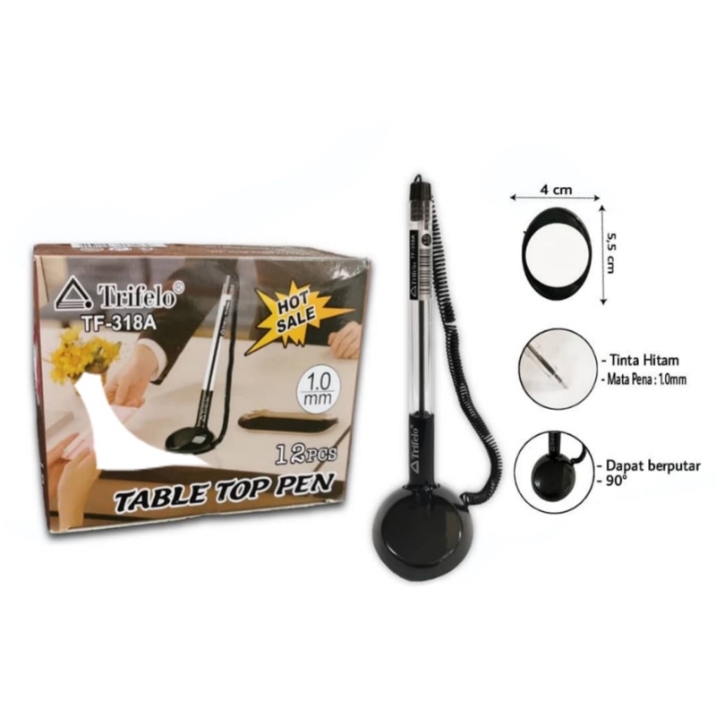 

TABLE TOP PEN / BULPEN SPIRAL MEJA MEREK TRIFELO TF-318A ( 1 Biji )