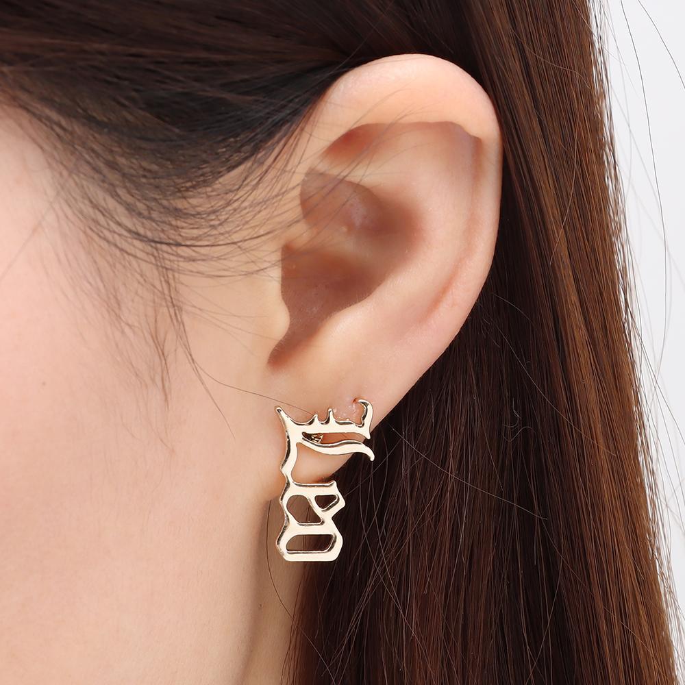 TOP 12stelasi Wanita Lady Wanita Anting Bulat Leo Libra Aries Perhiasan Ear Studs