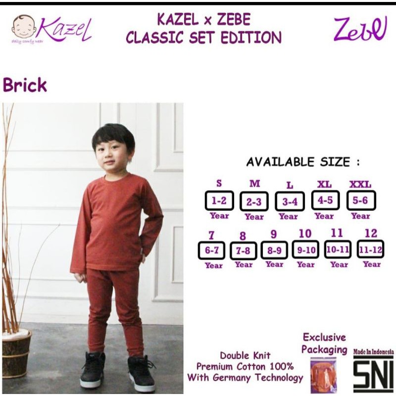 Kazel classic set edition part1/ piyama anak kazel zebe classic edition