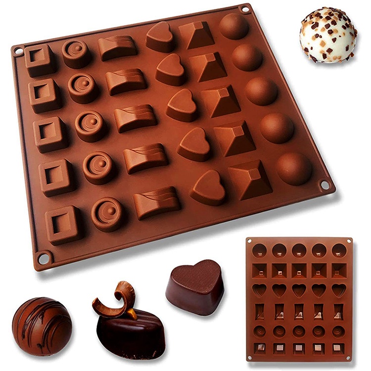 Cetakan Coklat Silicone 30 Grid dengan 6 Motif Beraneka Ragam Cetakan Coklat Jelly Silicone Molds Baking Chocolate TERMURAH TERLARIS