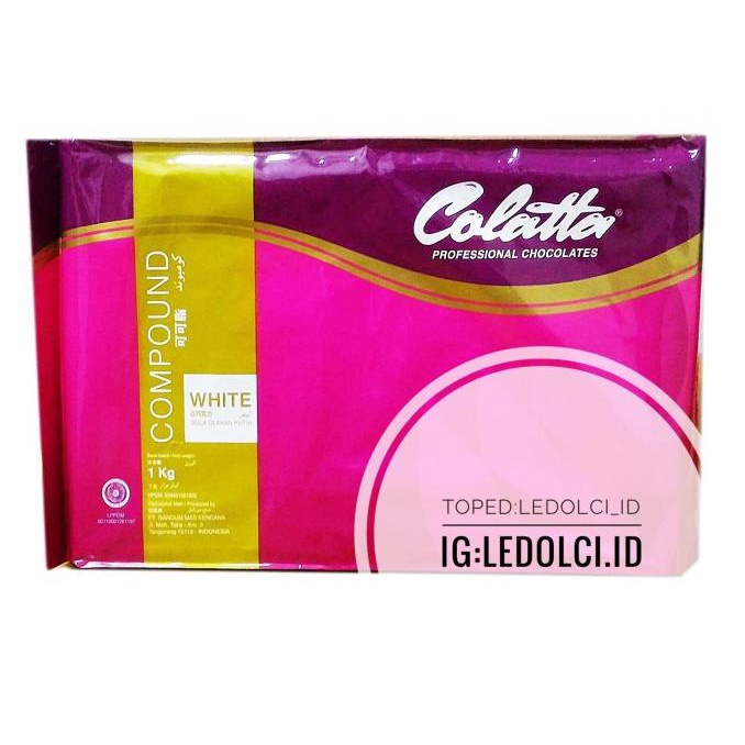 

TERMURAH! COLATTA WHITE CHOCOLATE COMPOUND COKLAT PUTIH MASAK 1 KG ledolci92 Berkualitas