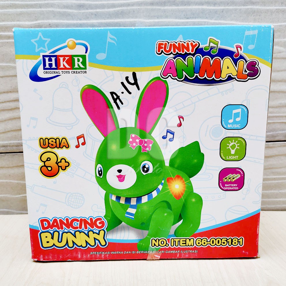 Funny Animal Dancing Bunny Mainan Robot Kelinci Goyang Menari Ada Musik &amp; Lampu