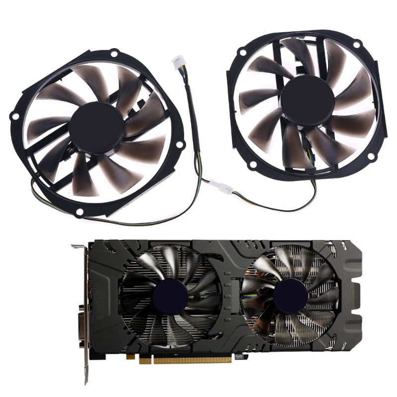 Bt 2pcs 95mm 4gb GPU Cooler Cooling Fan Untuk Kipas Kartu Grafis Yeston RX480 570 580