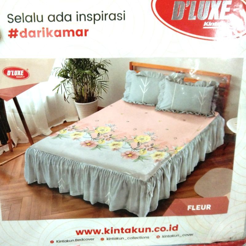 sprei rumbai kintakun d'luxe ukuran 180x200cm motip fleur