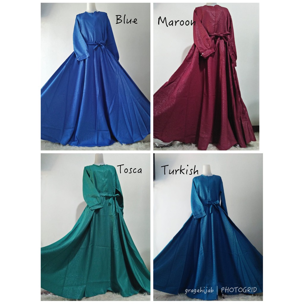 Gamis JUMBO xxl baloteli embos dress syari busana muslim baju muslimah katun jepang burkat wolfis