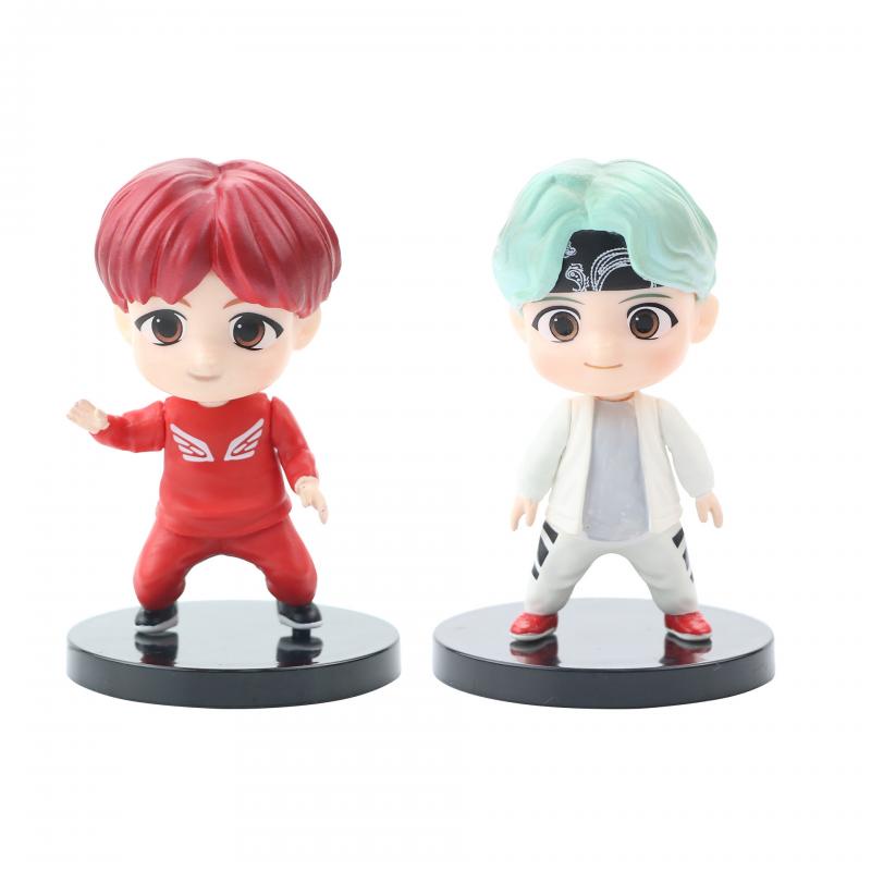 7pcs /set BTS TinyTAN Mini Figure Bangtan Boys Groups Anime Mainan Boneka Idol PVC Model Ornamen Kpop In Stock New Arrival LY