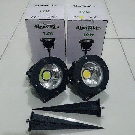 Lampu Sorot Taman Tancap LED COB 12W 220V HENSEKI (White & Warm White)