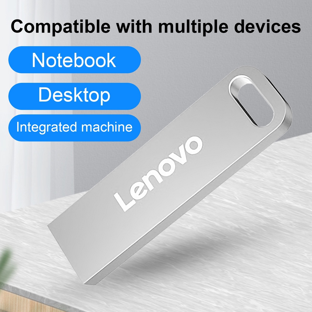 LENOVO Flashdisk USB 3.0 4GB / 8GB / 16GB / 32GB / 64GB / 128GB Kecepatan Tinggi Bahan Metal Untuk Laptop