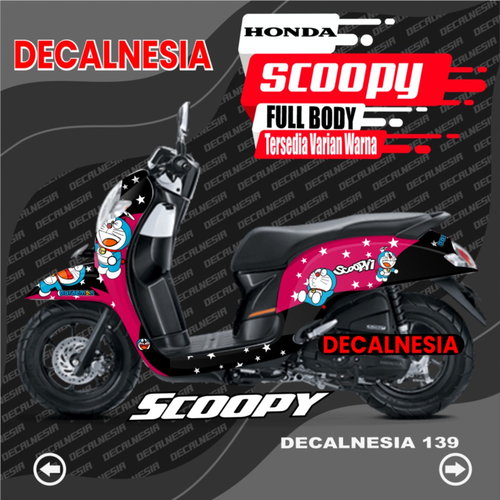 Decal Full Body Scoopy Variasi Stiker Scoopy - Sticker Scoopy Decal Scopy 2018 2019 2020 Doraemon