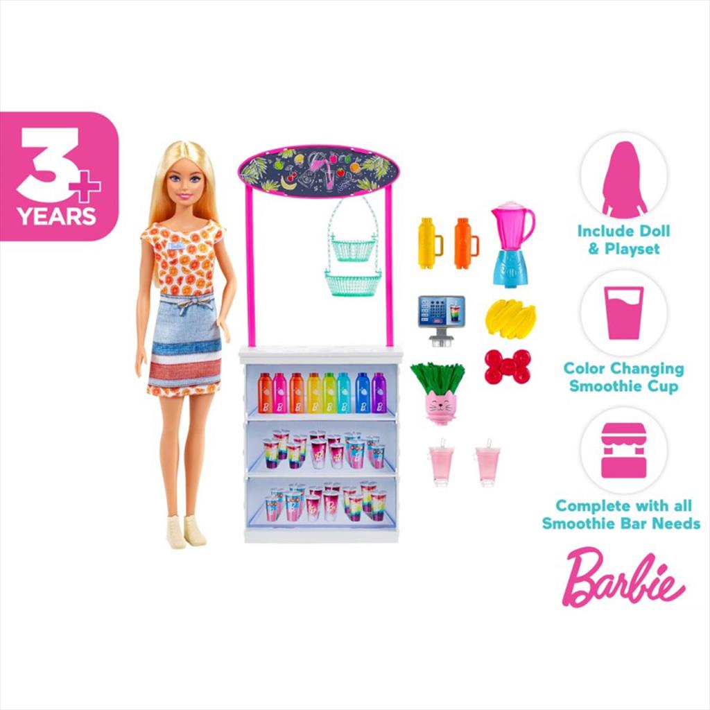 Barbie Smoothie Bar Playset GRN75 Boneka Barbie