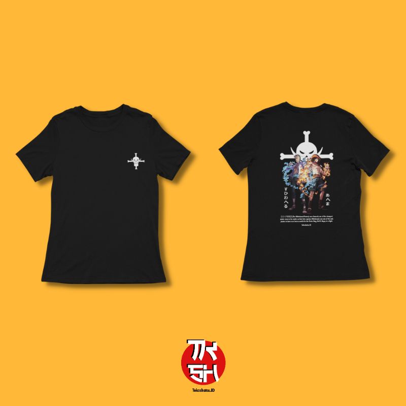 Baju Kaos Desain Original Anime One Piece Shirohige Ace Marco Bahan Katun Import Kaus Distro Custom 