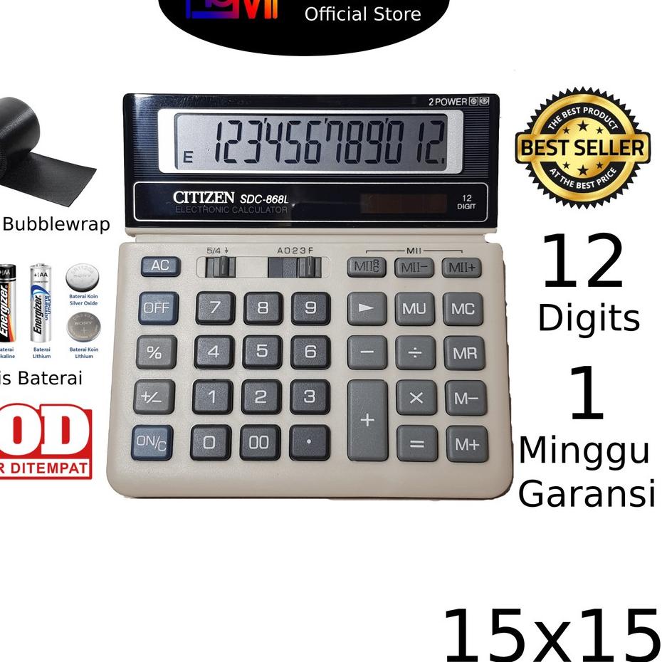 

Hot Sale - Kalkulator Citizen 12 Digit 868L - Kakulator Dagang / Kalkulator check / Calculator Citiz