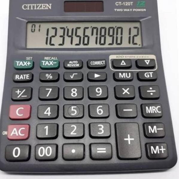 

vcs>!840 TERBARU Kalkulator Dagang Ukuran Besar Citizen CT-120T 12 Digit 112 STEP CHEC K BIG DISPL