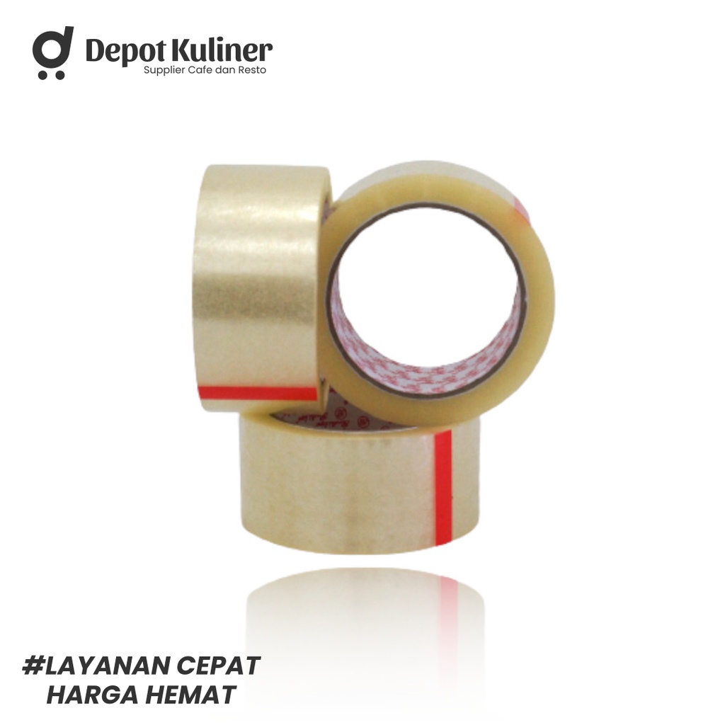 Tape Lakban Bening / Coklat 100 yard 48 mm