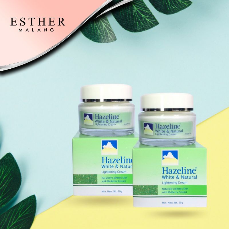 HAZELINE WHITE & NATURAL LIGHTENING CREAM ORIGINAL MALAYSIA - SNOW ORI SINGAPORE HIJAU
