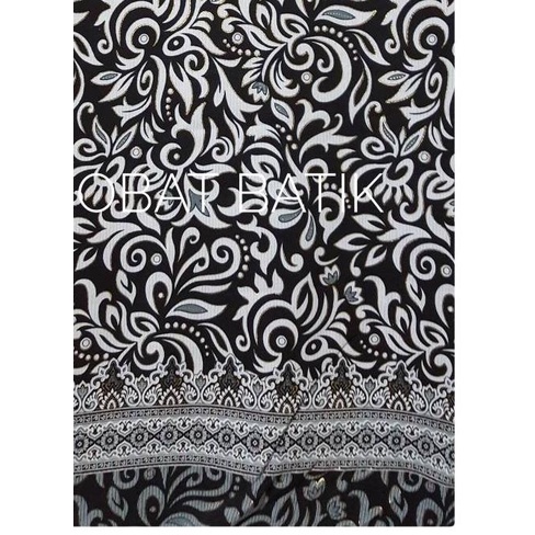 ⅍ Kain Batik Semi Sutra Motif 31120 Hitam Putih ✹