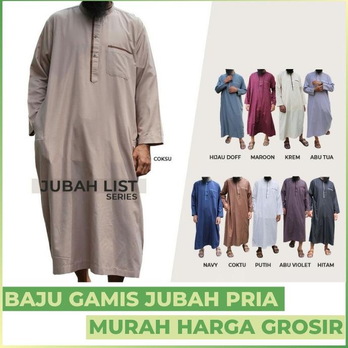 Baju Gamis Pria Jubah Laki Dewasa Zain Lengan Panjang Al Haramain
