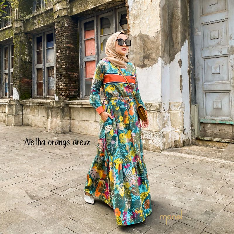 [MONEL] ALETHA DRESS ORANGE amarabilqis_2