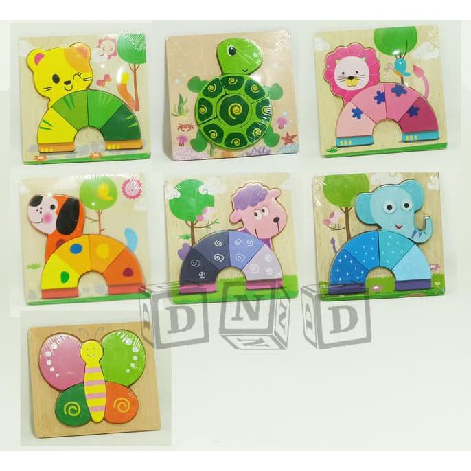 

14.84Ftgrdujh- Mainan Anak - Puzzle Kayu Chunky Satuan Hewan Binatang Peliharaan -Toko-Boneka.