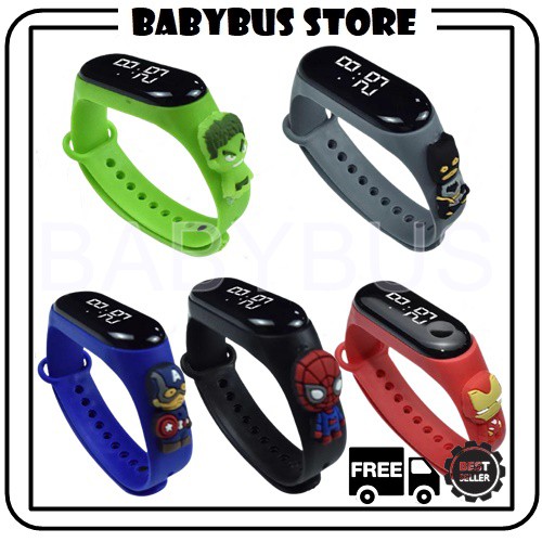 BBS J016 Jam Tangan Anak Elektronik Led Motif Kartun Tahan Air Termurah IMPORT