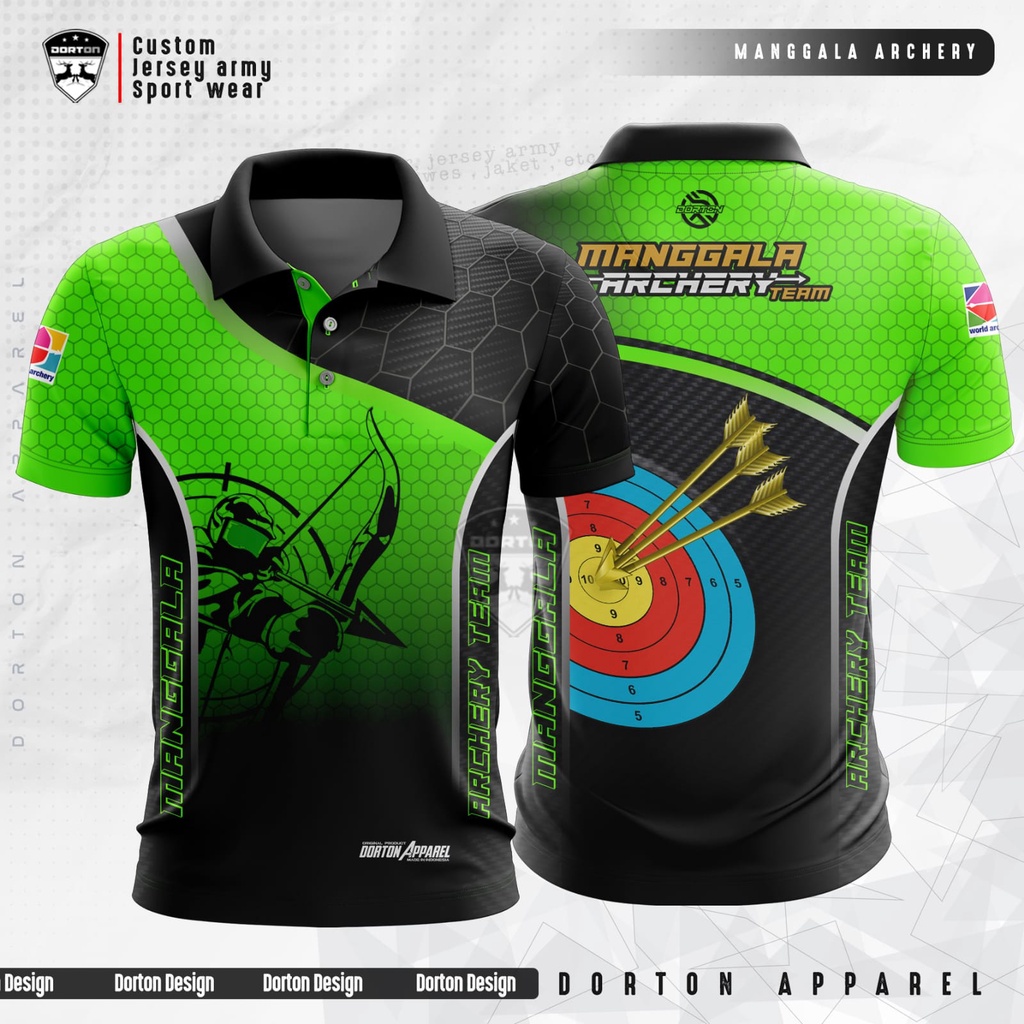 Dorton - Kaos Archery -  Jersey Archery Green Dorton - Custom Jersey Memanah