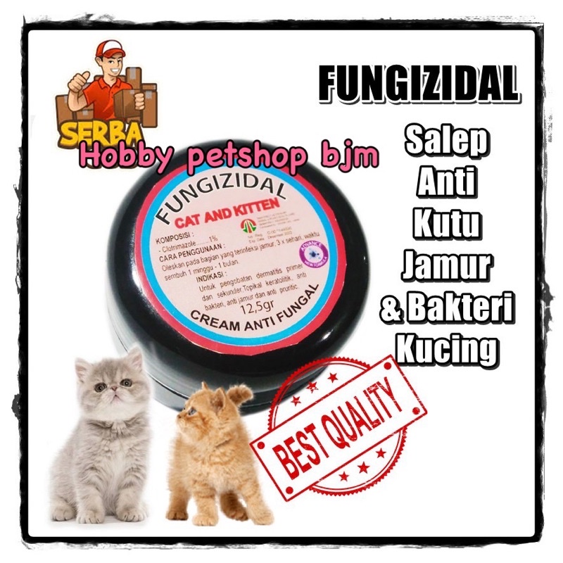 fungizidal 20gr - salep jamur bakteri kucing &amp; kitten cream fungi sakit kulit derma