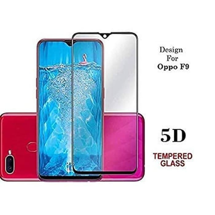 Tempered Glass Full Cover For Oppo F9 - Black