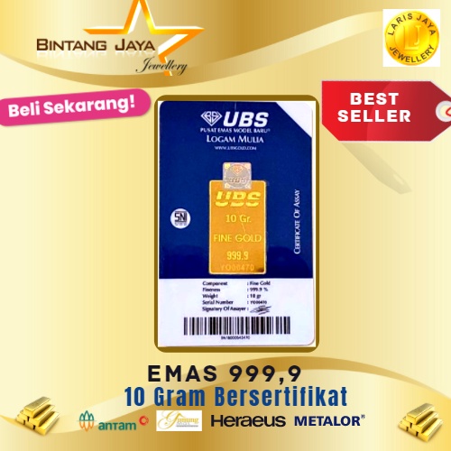 Logam mulia 10 gr UBS termurah (LM) Emas 10 gr bersertifikat sni batangan LAMA / BARU