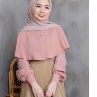 ♙ RISRUS FASHION NIKI BLOUSE WANITA DEWASA BAJU ATASAN CEWE POLOS MUSLIM CEWEK WARNA PUTIH SALEM ☆