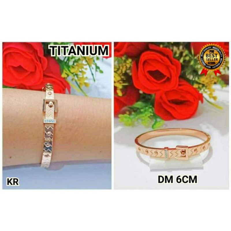 GELANG WANITA TITANIUM ASLI BAHAN ANTI LUNTUR DAN BENTUK NYA YANG MEWAH ELEGAN