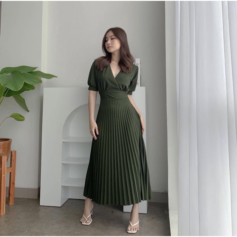 NARA LONGDRESS - DRESS FORMAL KOREA - BUMIL FRIENDLY - BAJU HAMIL - DRESS PESTA HAMIL - MAXI DRESS MATERNITY - HADIAH KADO ULTAH CEWEK