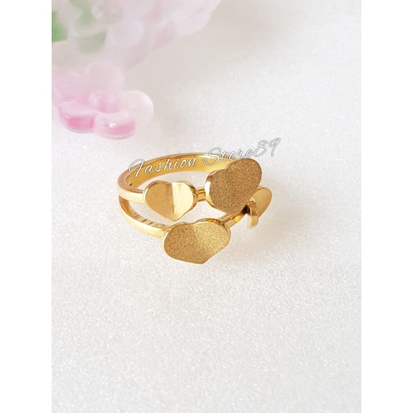 Cincin Love Pasir Impor Fashion Ring Love Dewasa Titanium gold Antikarat impor