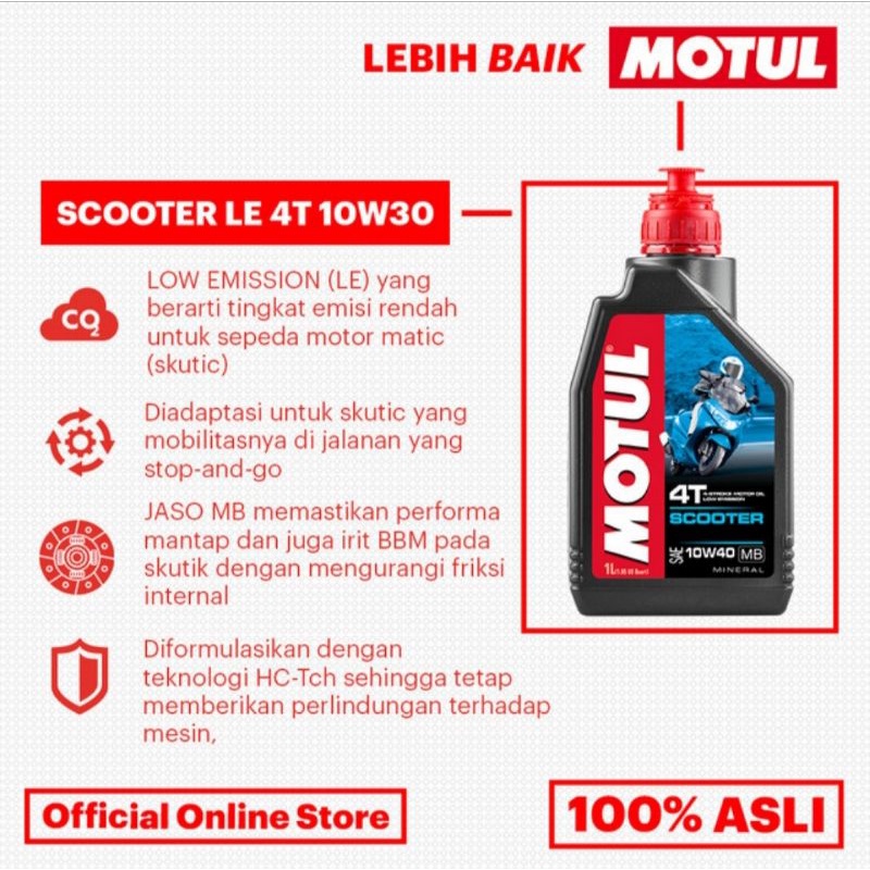 Motul scooter LE oli motor matic 0.8 10w-30 Original