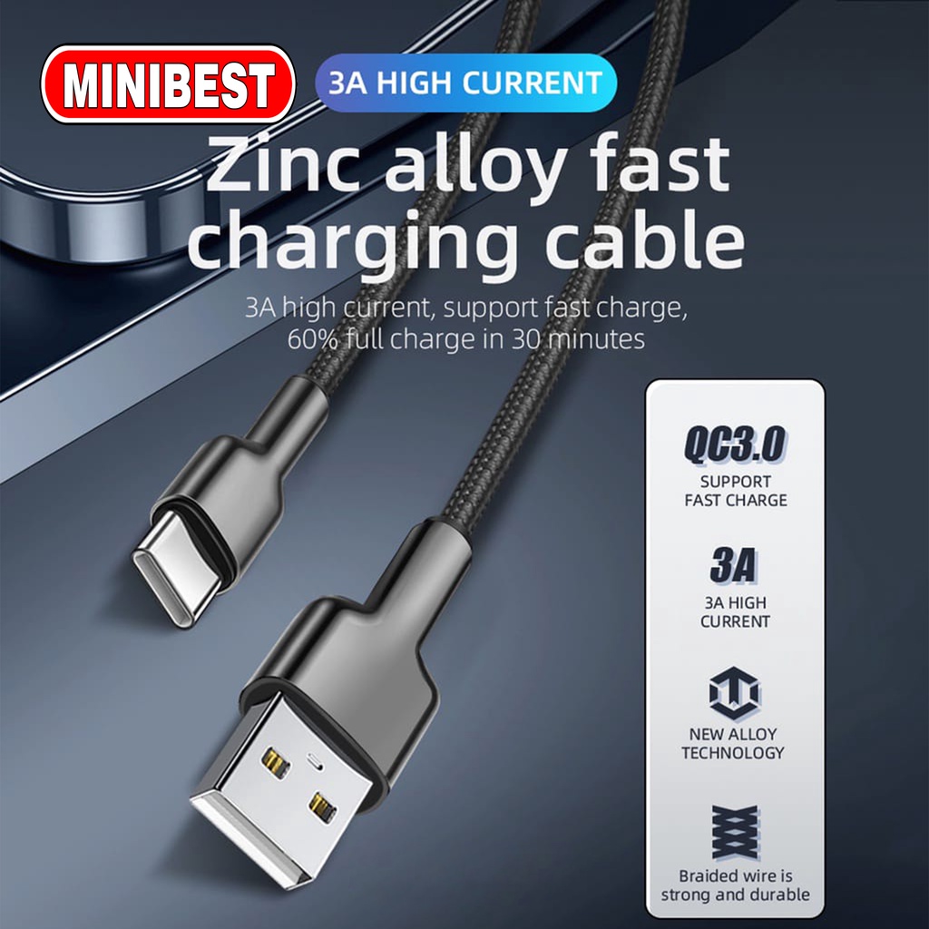 MB Quick Data Cable 3.1A Micro ,Type C &amp; Iphone High Quality Charger Cable MB-DC001