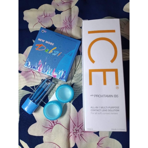 COD Paket Softlens Dubai Normal by CTK Dia 14,5mm + Air Softlens Ice 150ml + Pinset Softlens CTK Murah